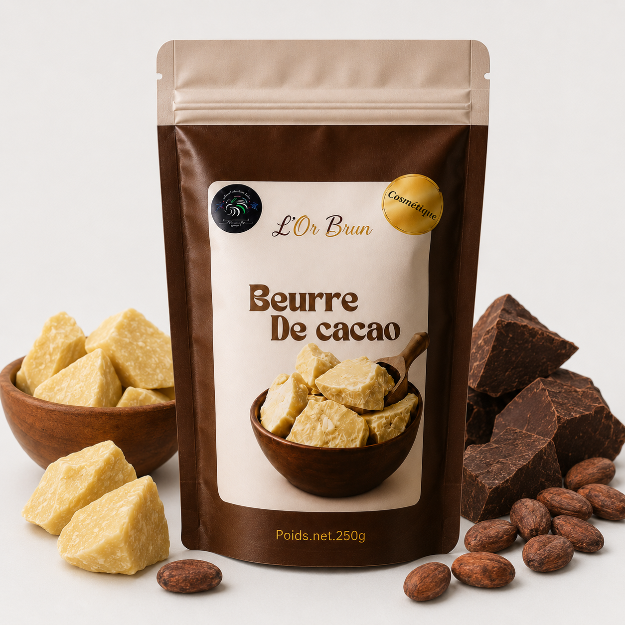Pot de beurre de cacao KIC et éclaboussure crémeuse